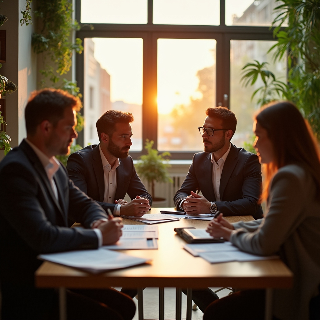 Real estate professionals collaborating on transaction processes